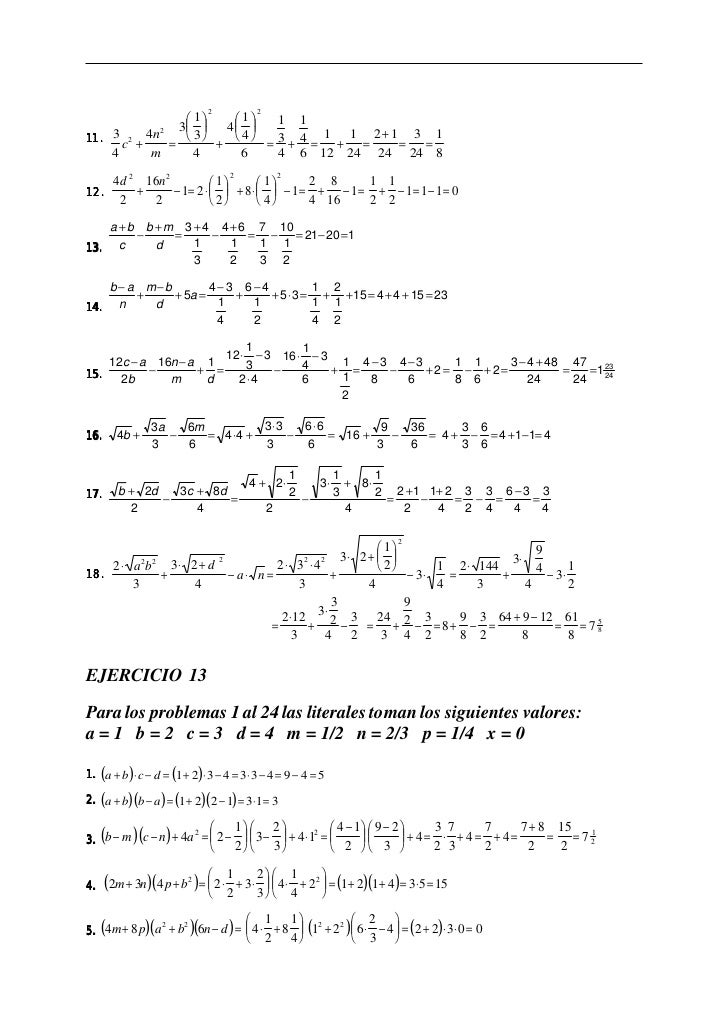 algebra de baldor resuelto con procedimiento